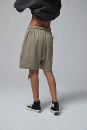 330G waffle Loose Drawstring Track Women Shorts