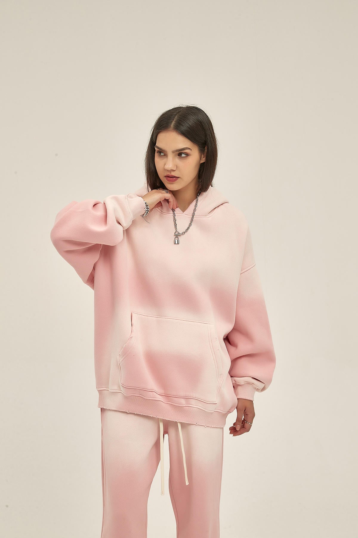 360G Retro Fleece Spray Dyed Women Hoodie