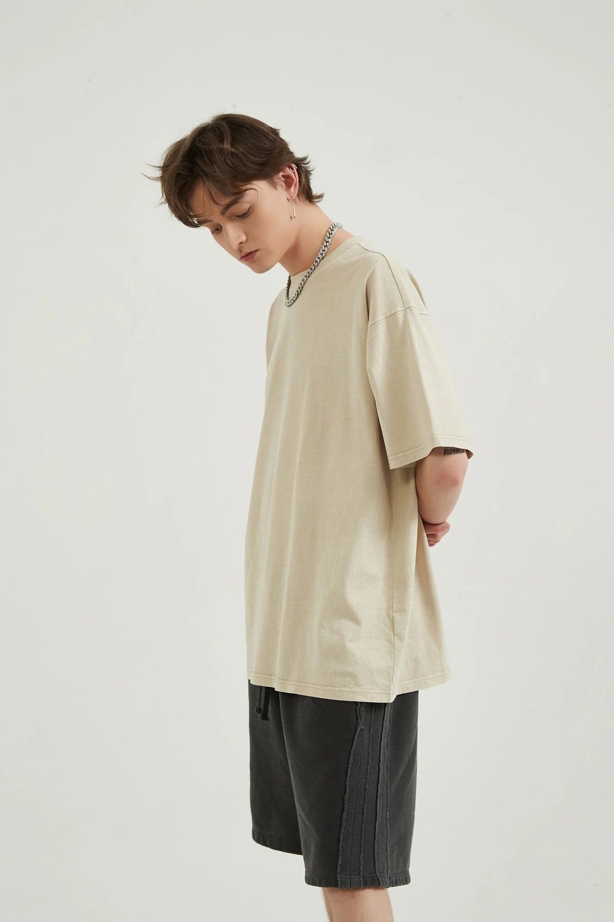 250G Loose Cotton Men T-shirt