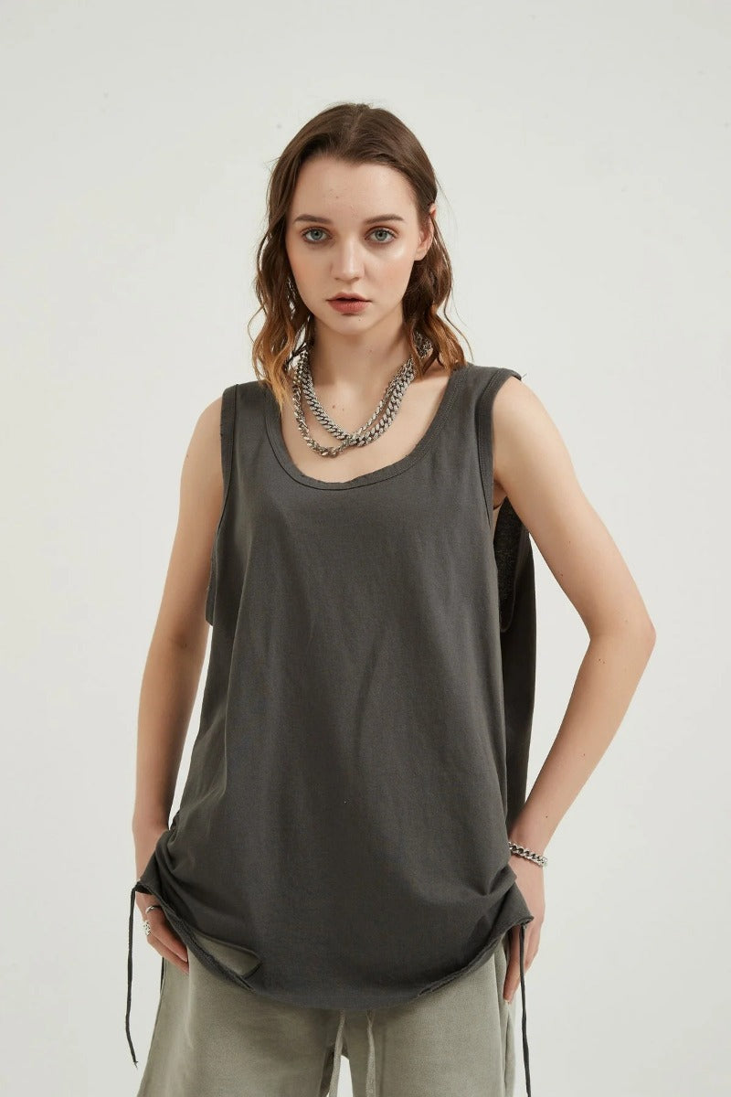 Washed Loose Sports Women Vest