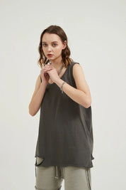 Washed Loose Sports Women Vest