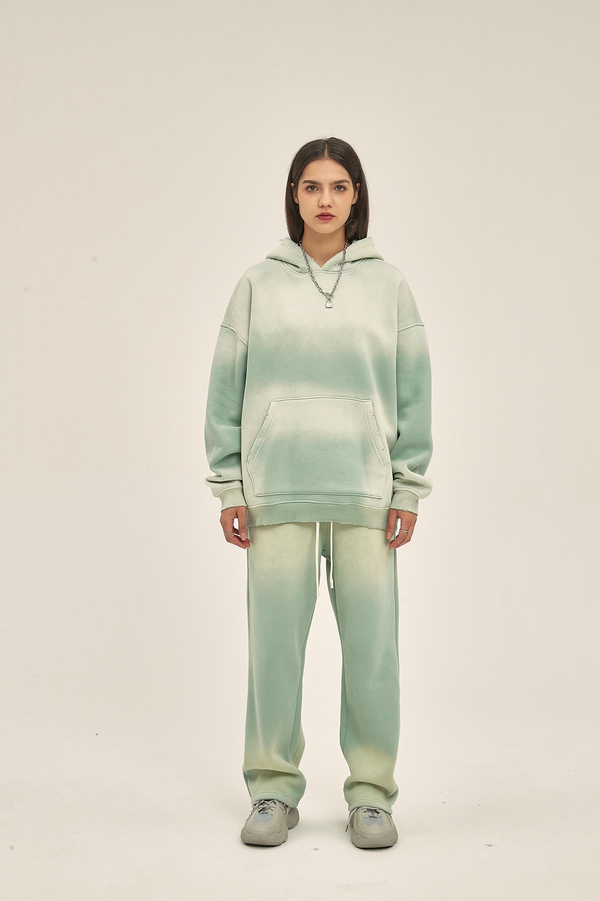 360G Retro Fleece Spray Dyed Women Hoodie