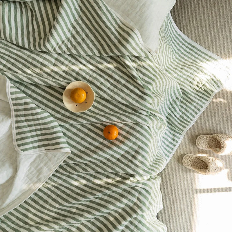 100% Cotton Striped Summer Quilt