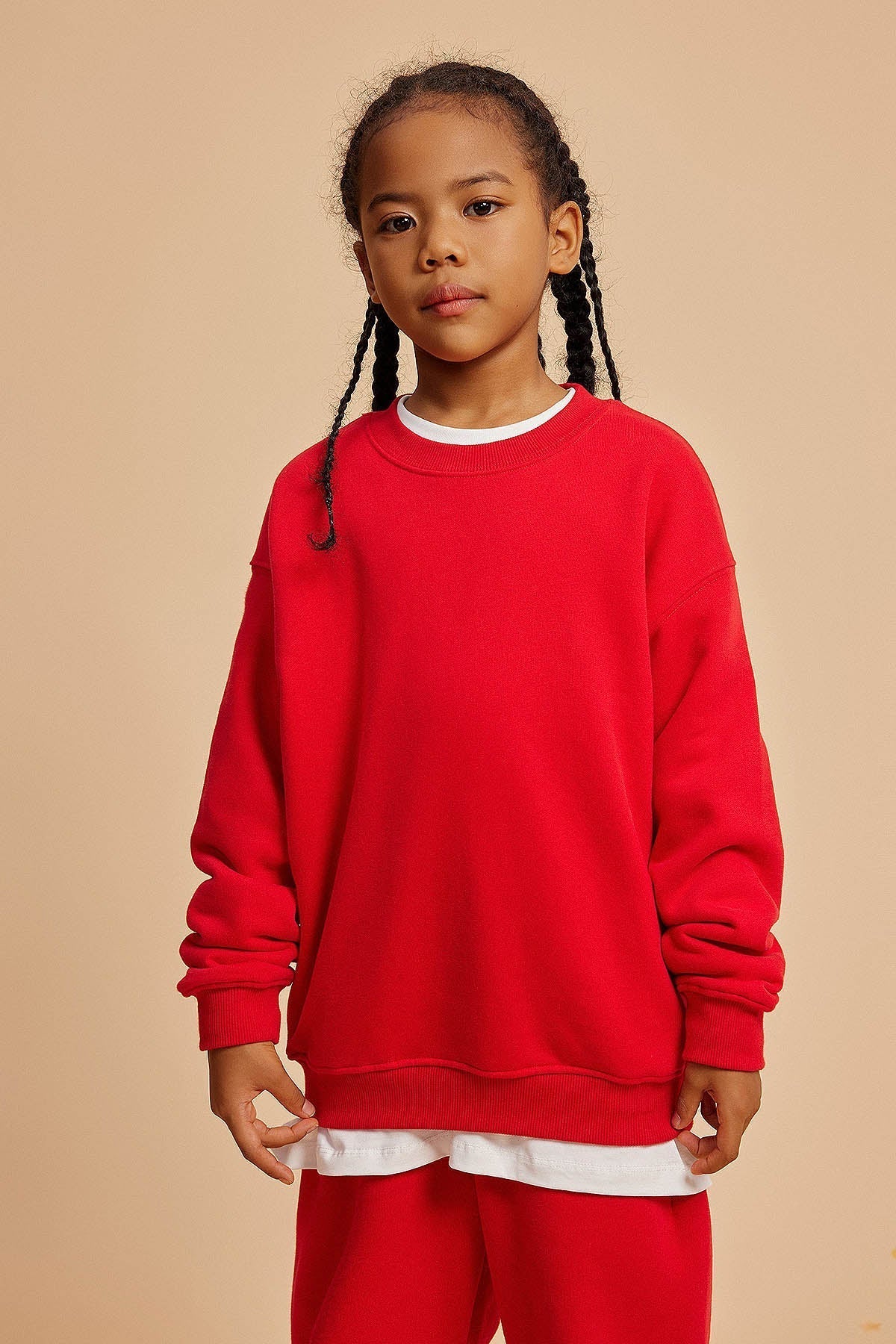 365G Fleece Crew Neck Kids Sweatshirt