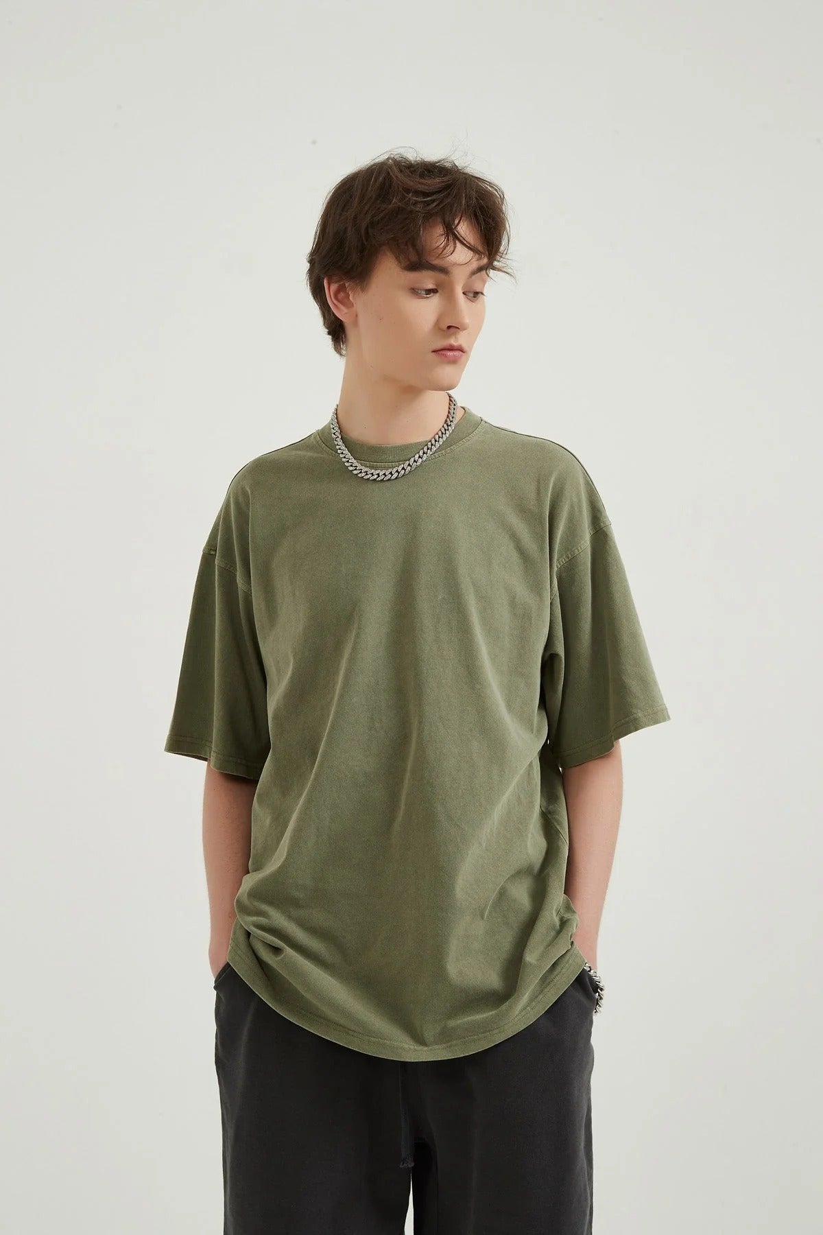 250G Loose Cotton Men T-shirt