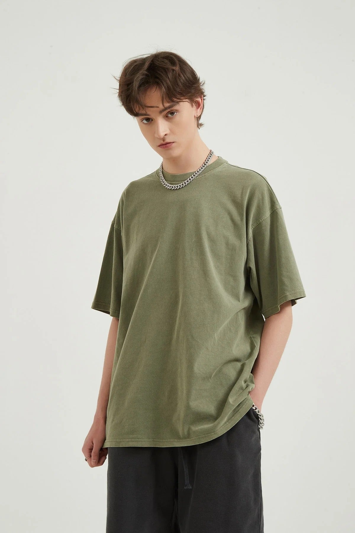 250G Loose Cotton Men T-shirt