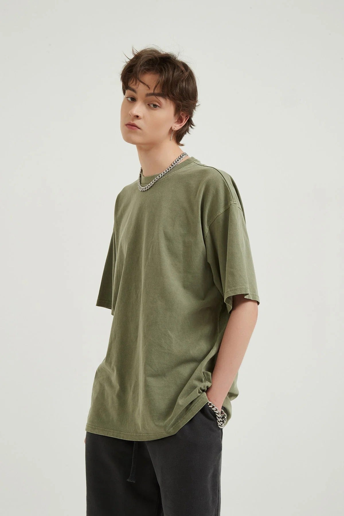 250G Loose Cotton Men T-shirt