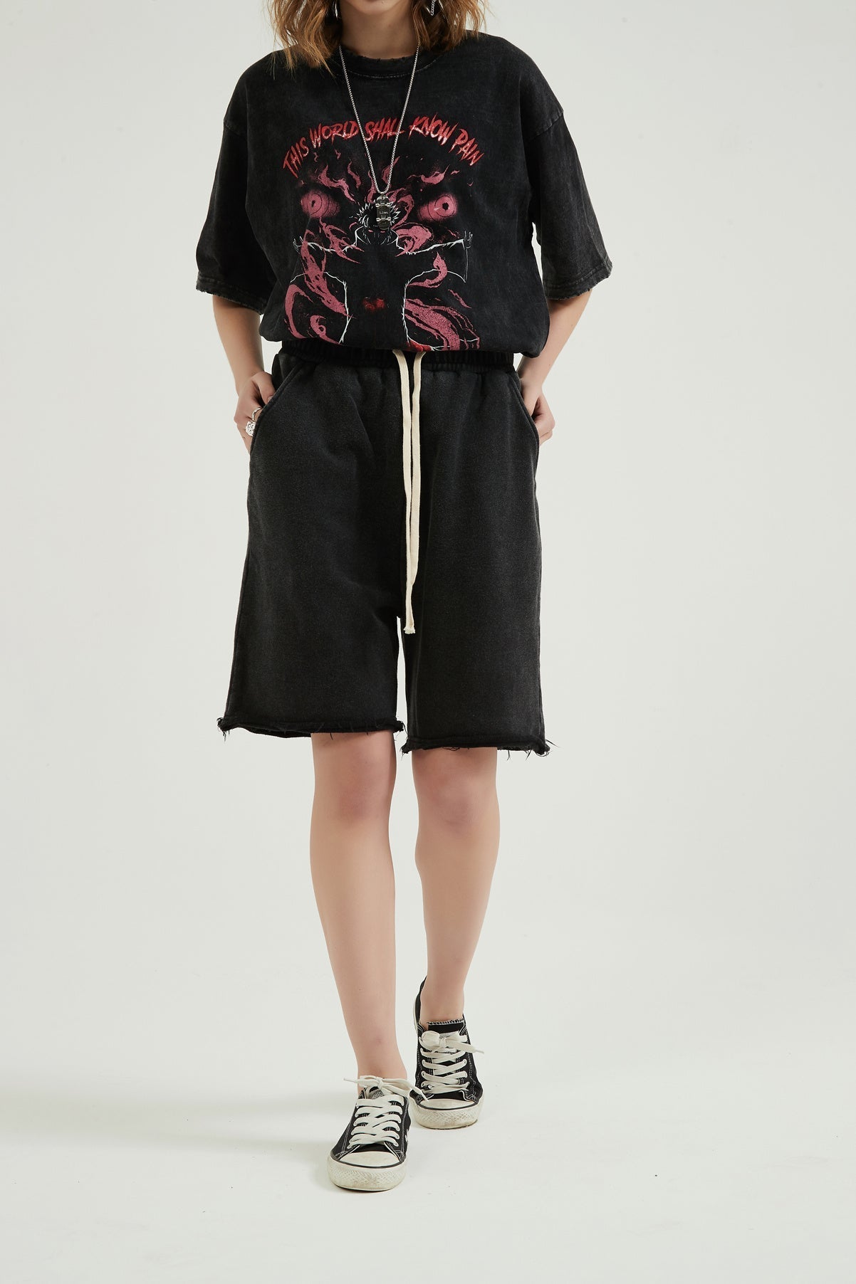 Washed Drawstring Waist Women Shorts – IN COTTON