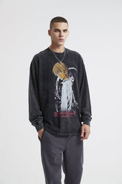 Death Note Print Men Long Sleeve T-Shirt