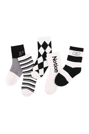 Black And White Lines Kids Socks