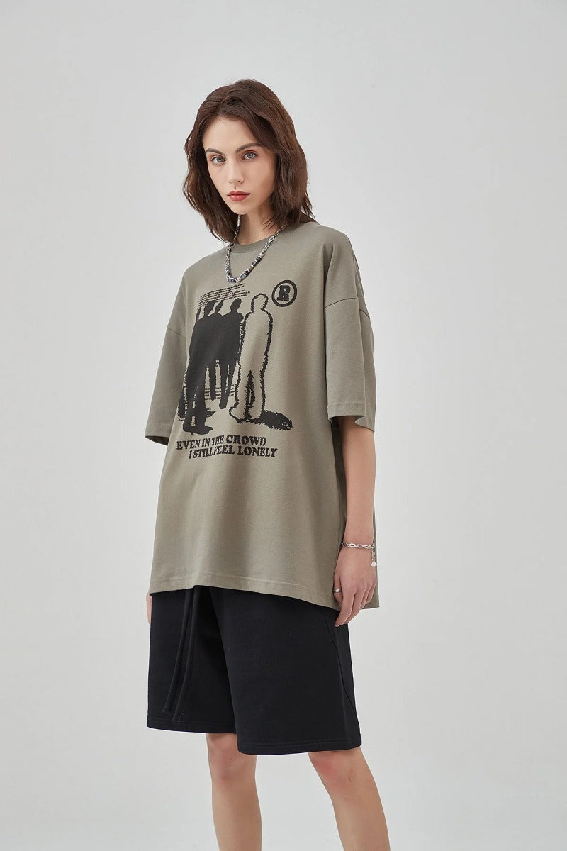 Creative Portrait Print Women T-Shirt