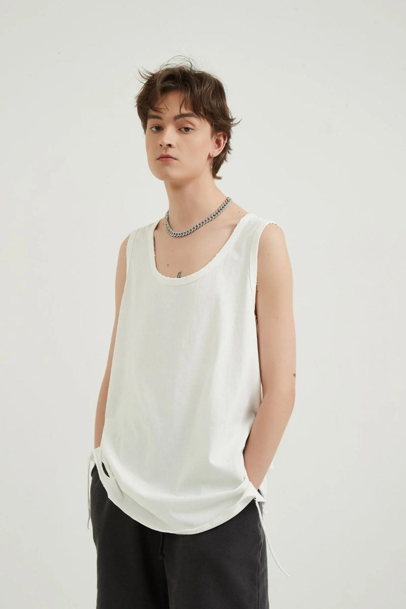 Washed Loose Sports Men Vest