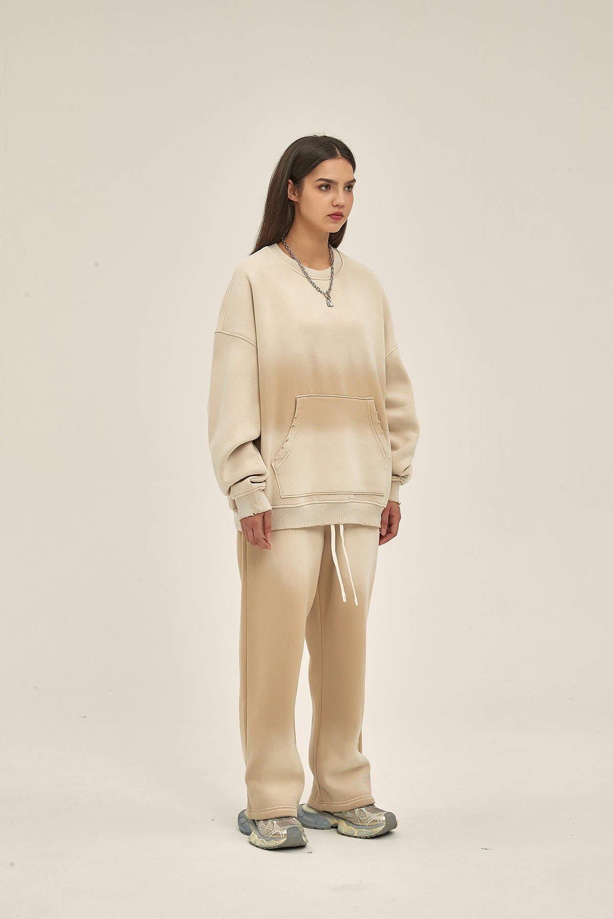 360G Dyed Distressed Women Sweatshirt