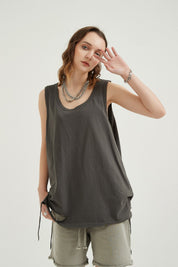 Washed Loose Sports Women Vest