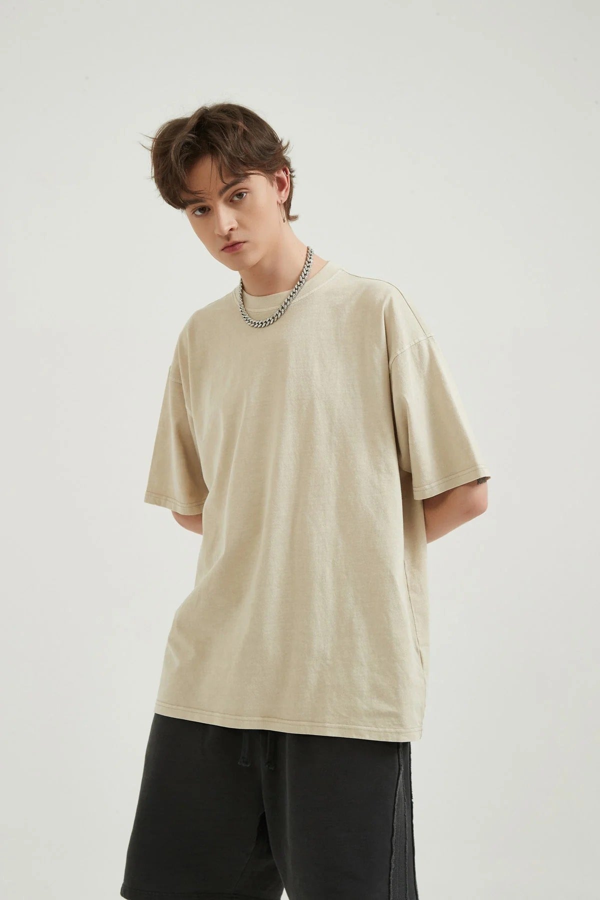 250G Loose Cotton Men T-shirt