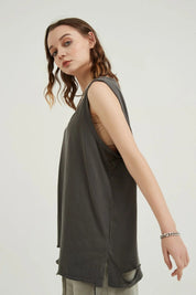 Washed Loose Sports Women Vest