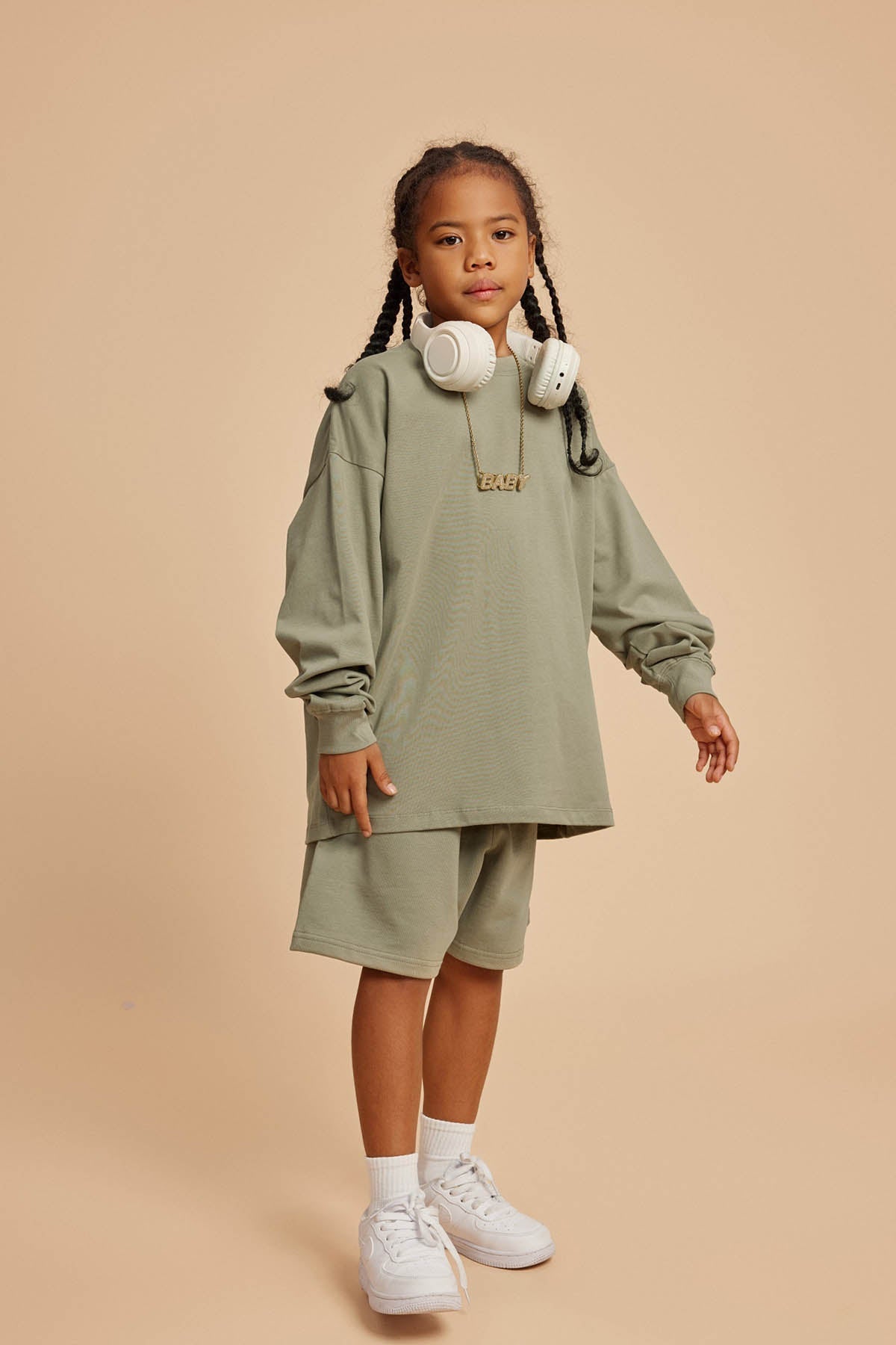 305G Heavyweight Cotton Kids Long-Sleeved T-Shirt