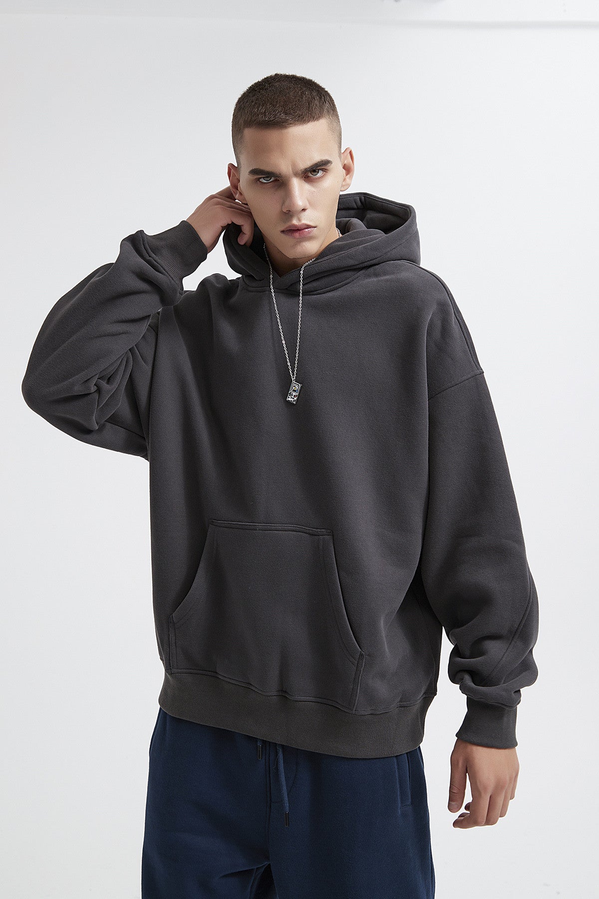 Solid Color Basic Men Hoodie