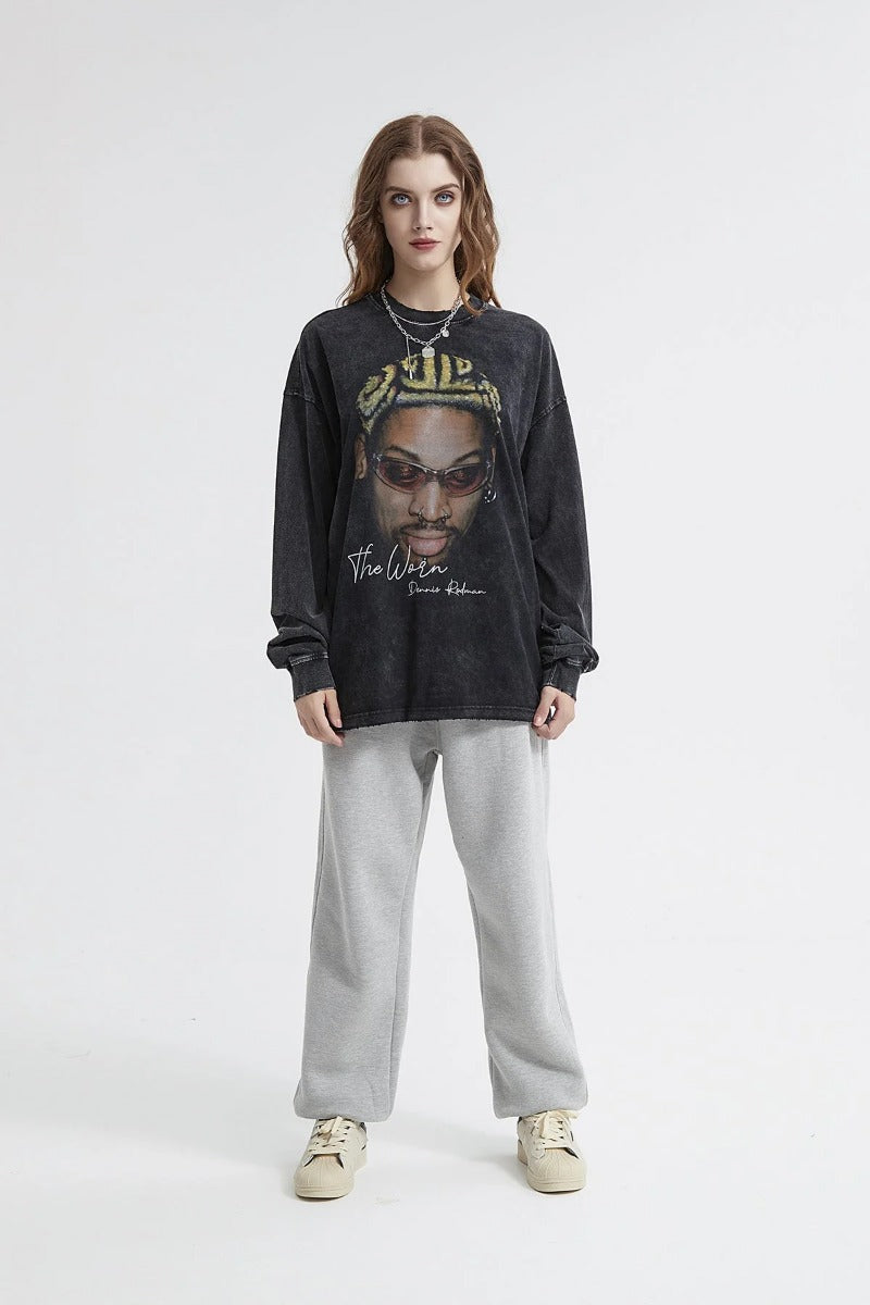 Vintage Print Women Long Sleeve T-Shirt