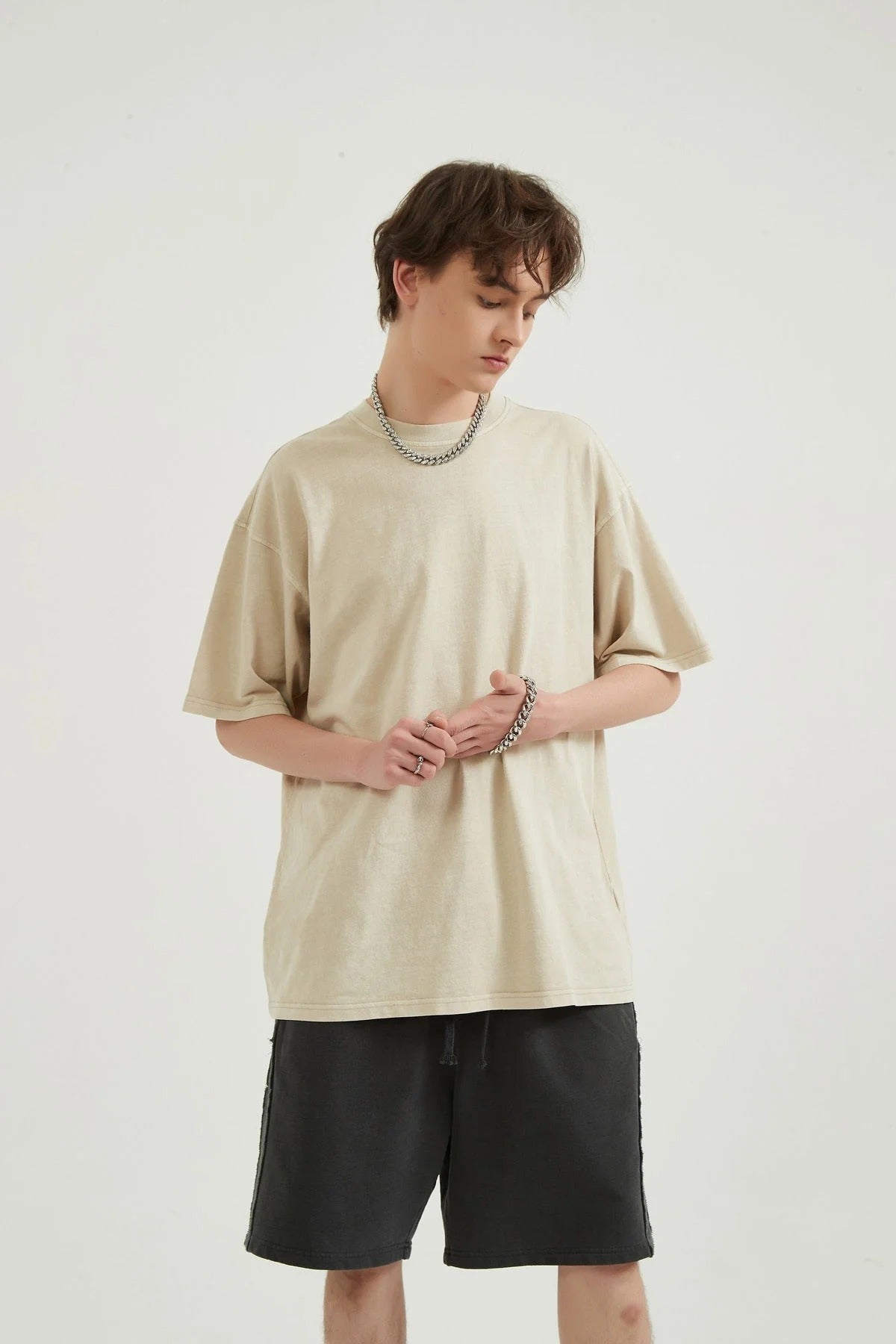 250G Loose Cotton Men T-shirt