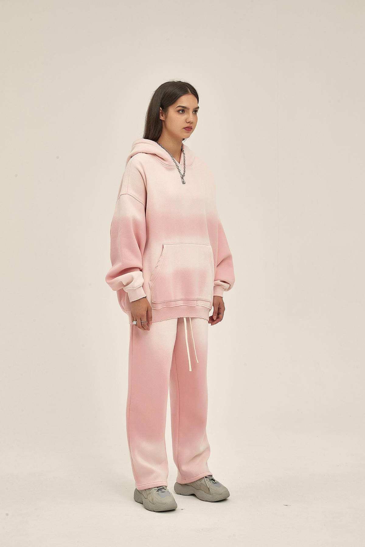 360G Retro Fleece Spray Dyed Women Hoodie
