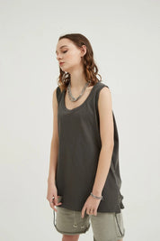 Washed Loose Sports Women Vest