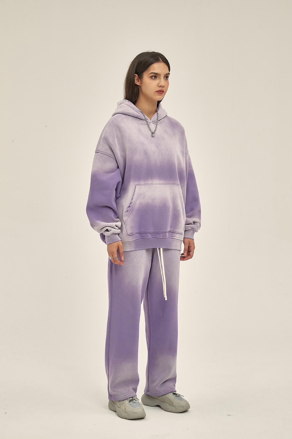 360G Retro Fleece Spray Dyed Women Hoodie