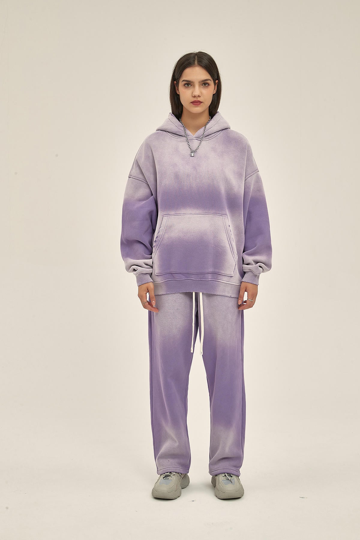360G Retro Fleece Spray Dyed Women Hoodie