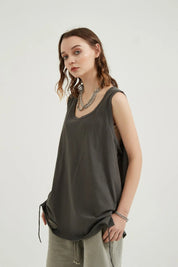 Washed Loose Sports Women Vest