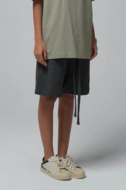 330G waffle Loose Drawstring Track Women Shorts