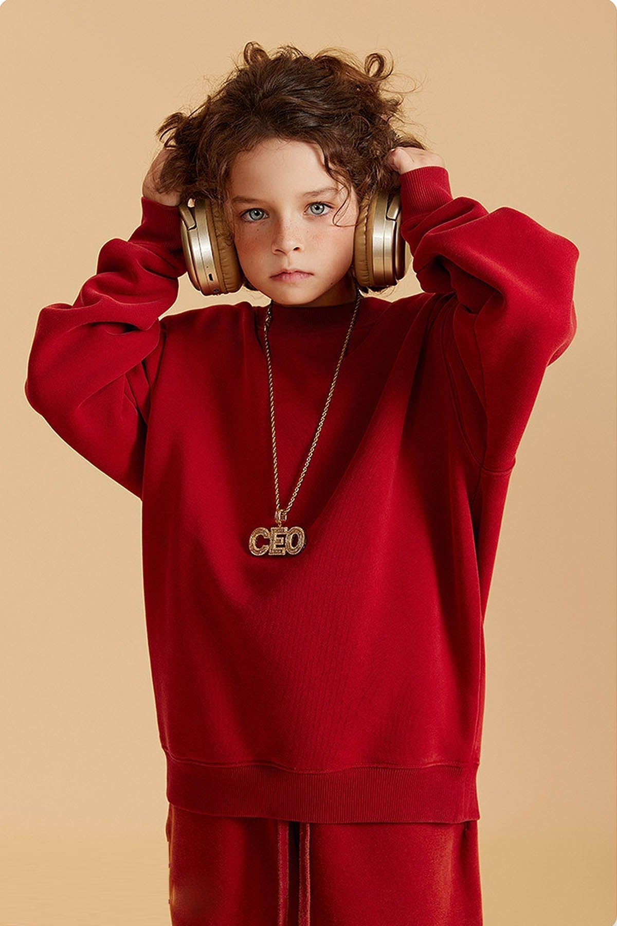 355G Heavyweight Fleece Crew Neck Kids Sweatshirt