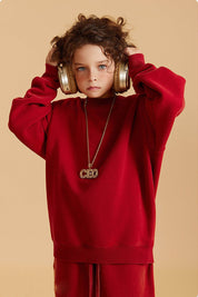 355G Heavyweight Fleece Crew Neck Kids Sweatshirt