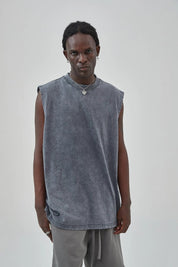 Washed Vintage Batik Men Vest