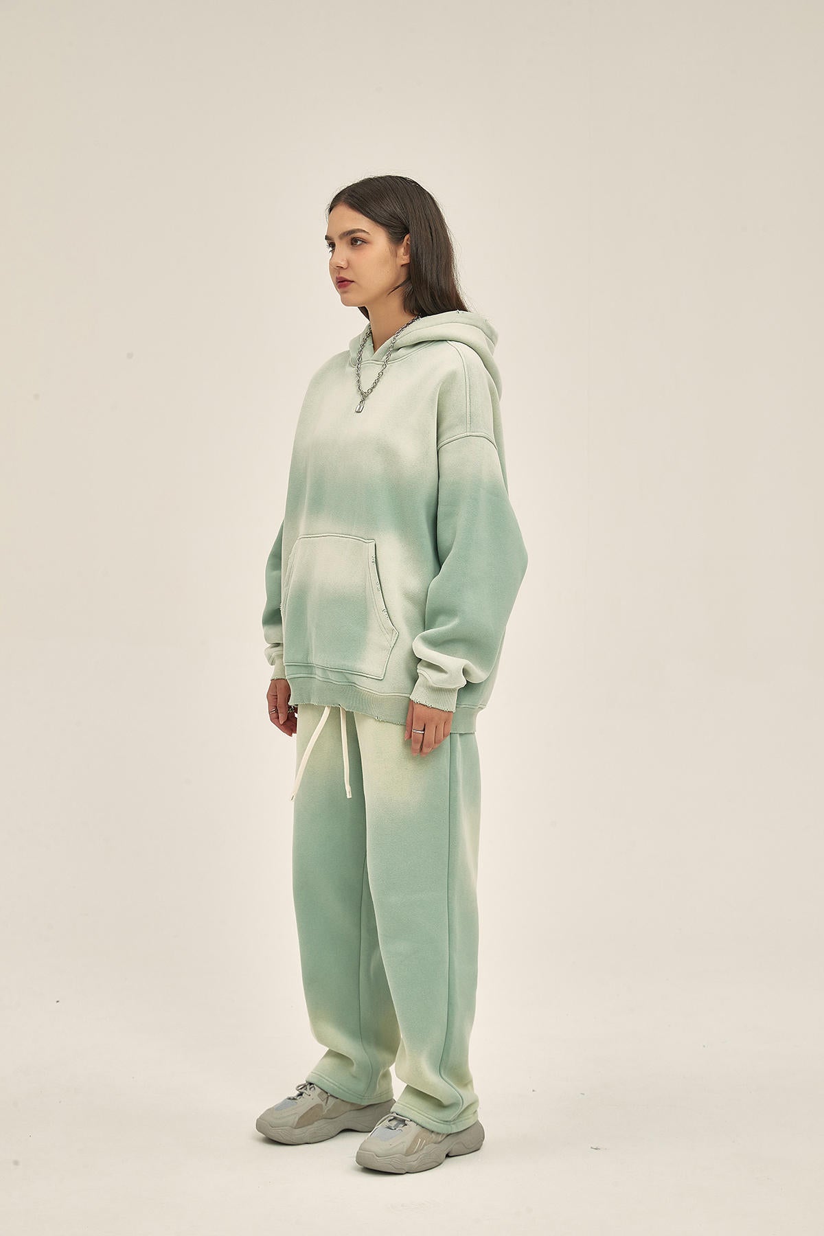 360G Retro Fleece Spray Dyed Women Hoodie