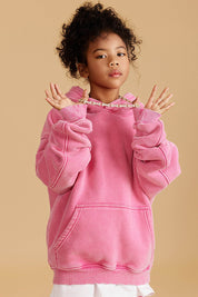 345G Fleece Washed Distressd Hoodie