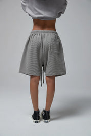 330G waffle Loose Drawstring Track Women Shorts