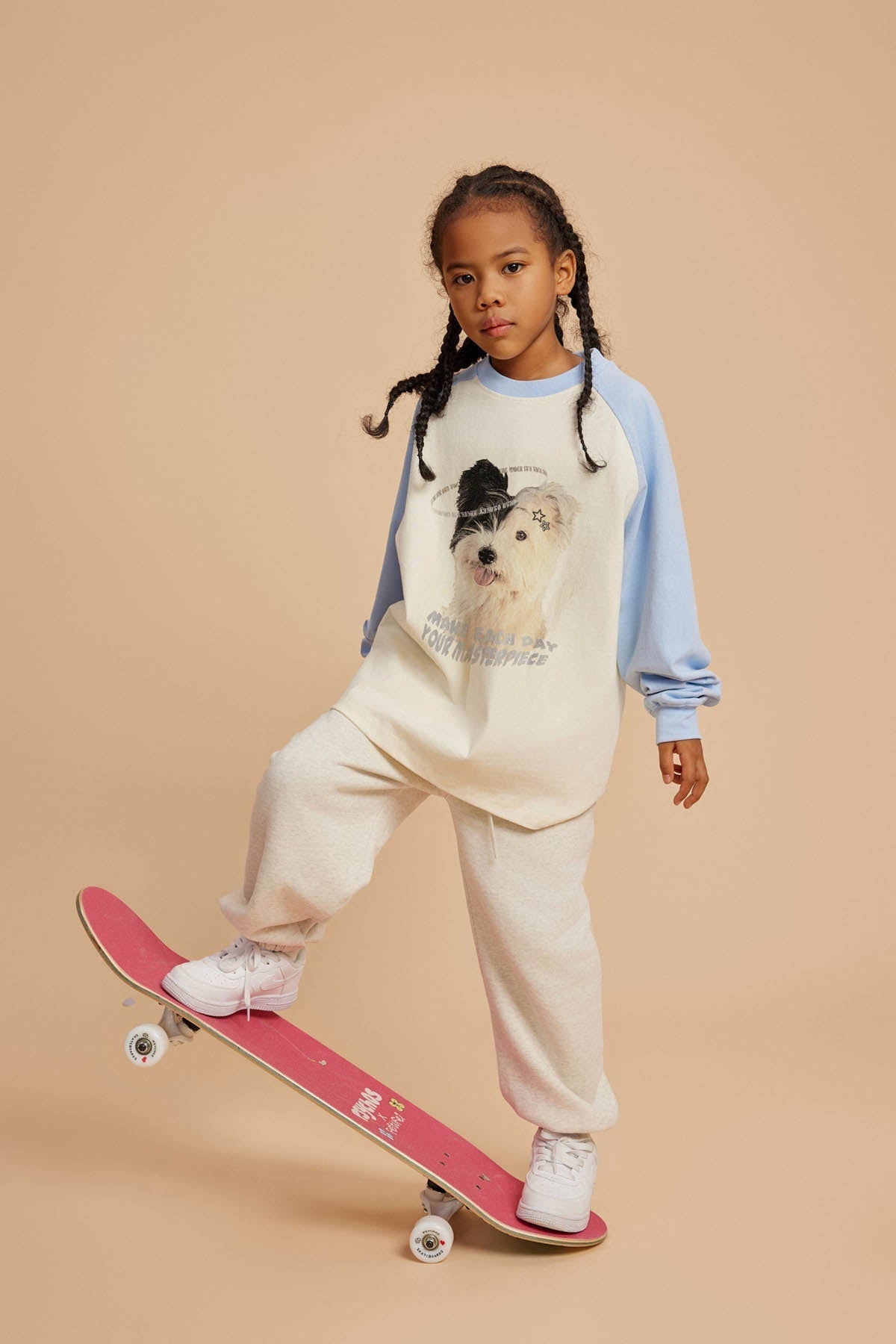 285G Printed Cotton Kids Long-Sleeved T-Shirt