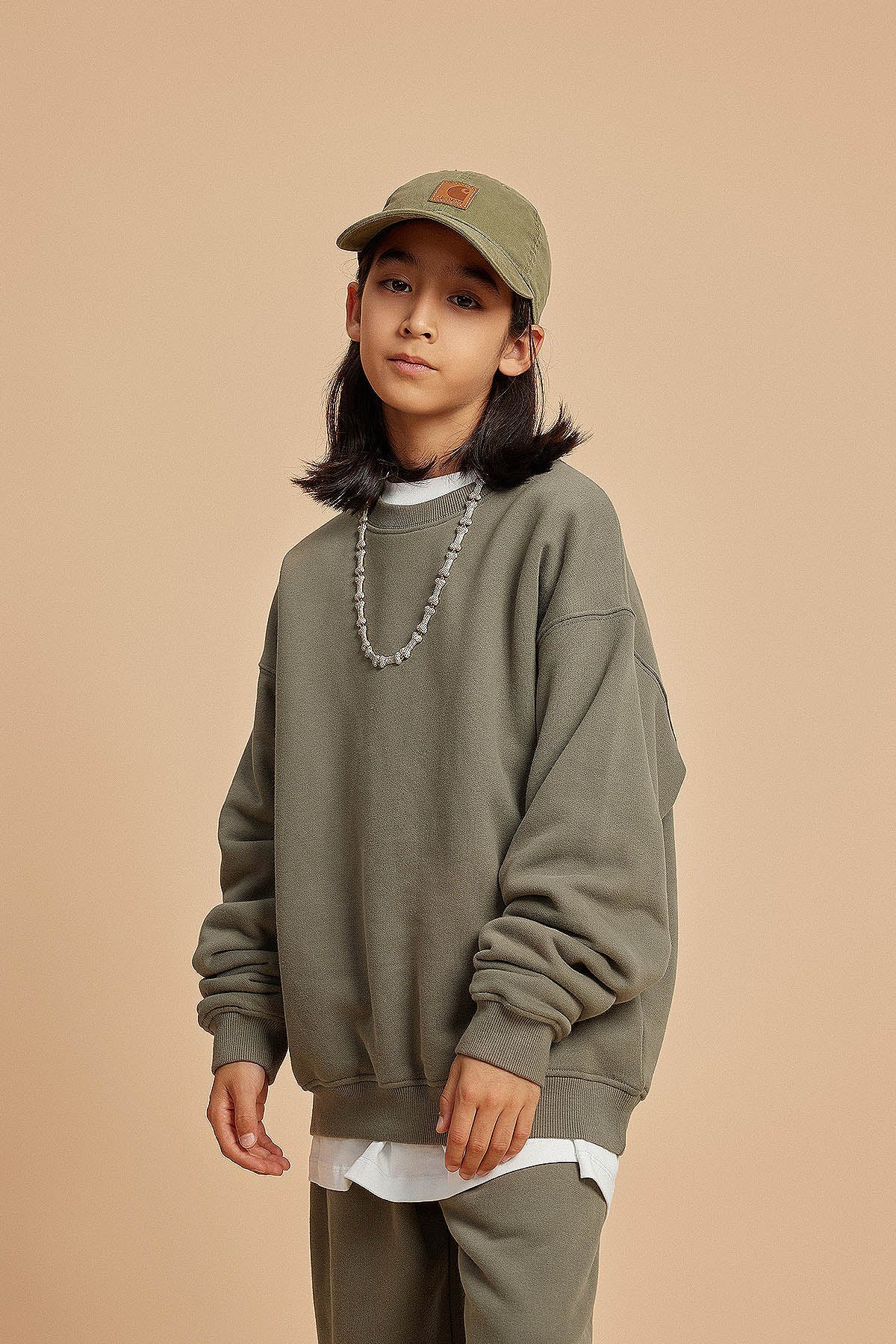 365G Fleece Crew Neck Kids Sweatshirt