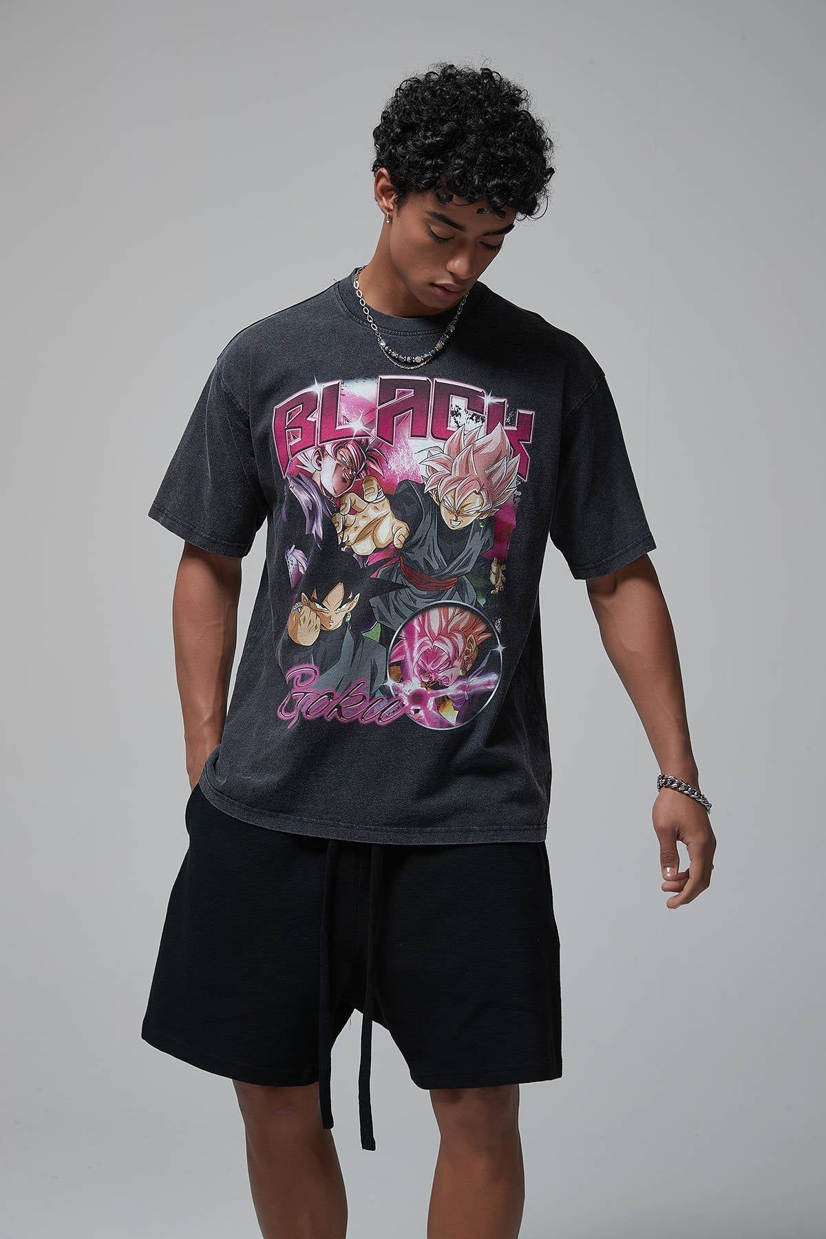 Dragon Ball Cartoon Print Men T-Shirt