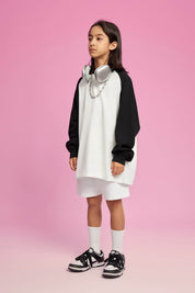 285G Color Block Cotton Kids Long-Sleeved T-Shirt