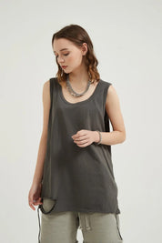 Washed Loose Sports Women Vest