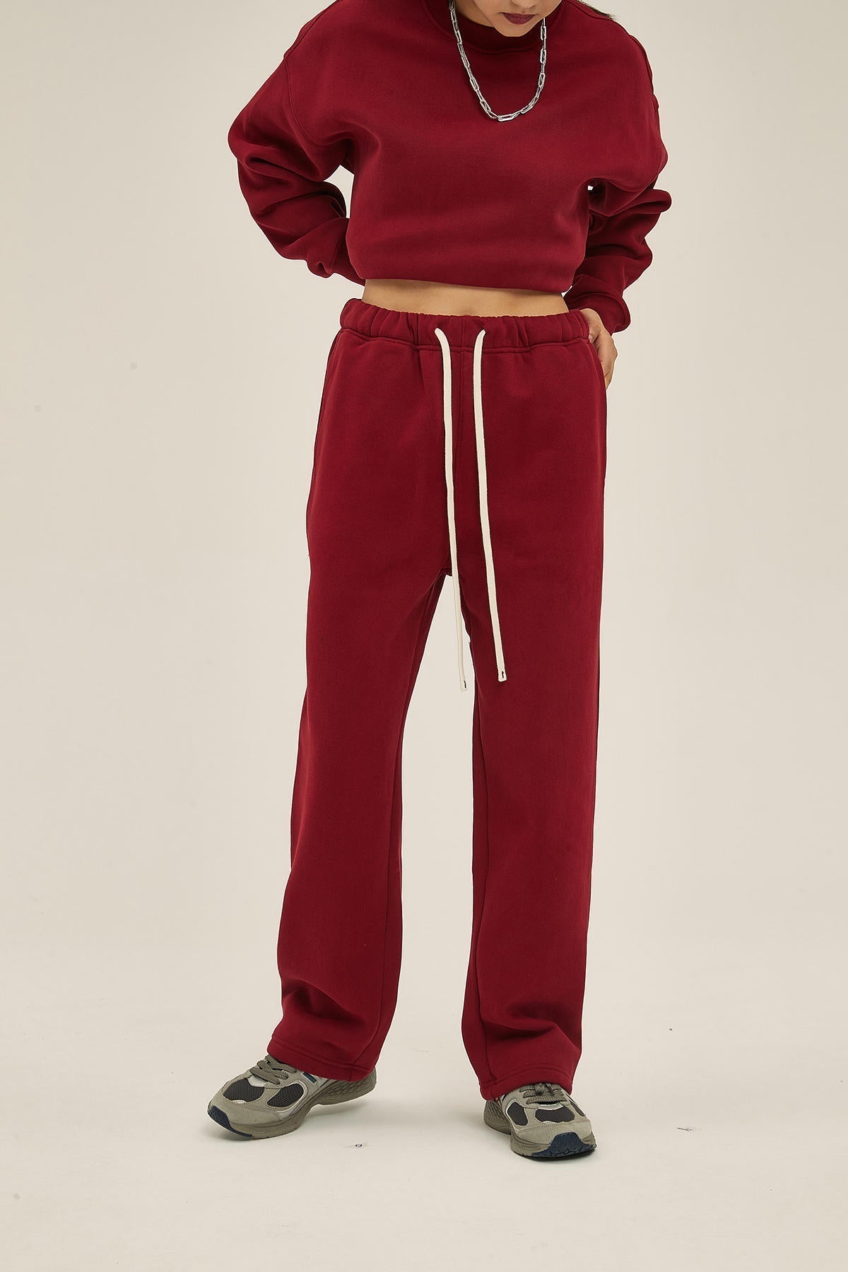 350G Fleece Loose Sports Women Pants