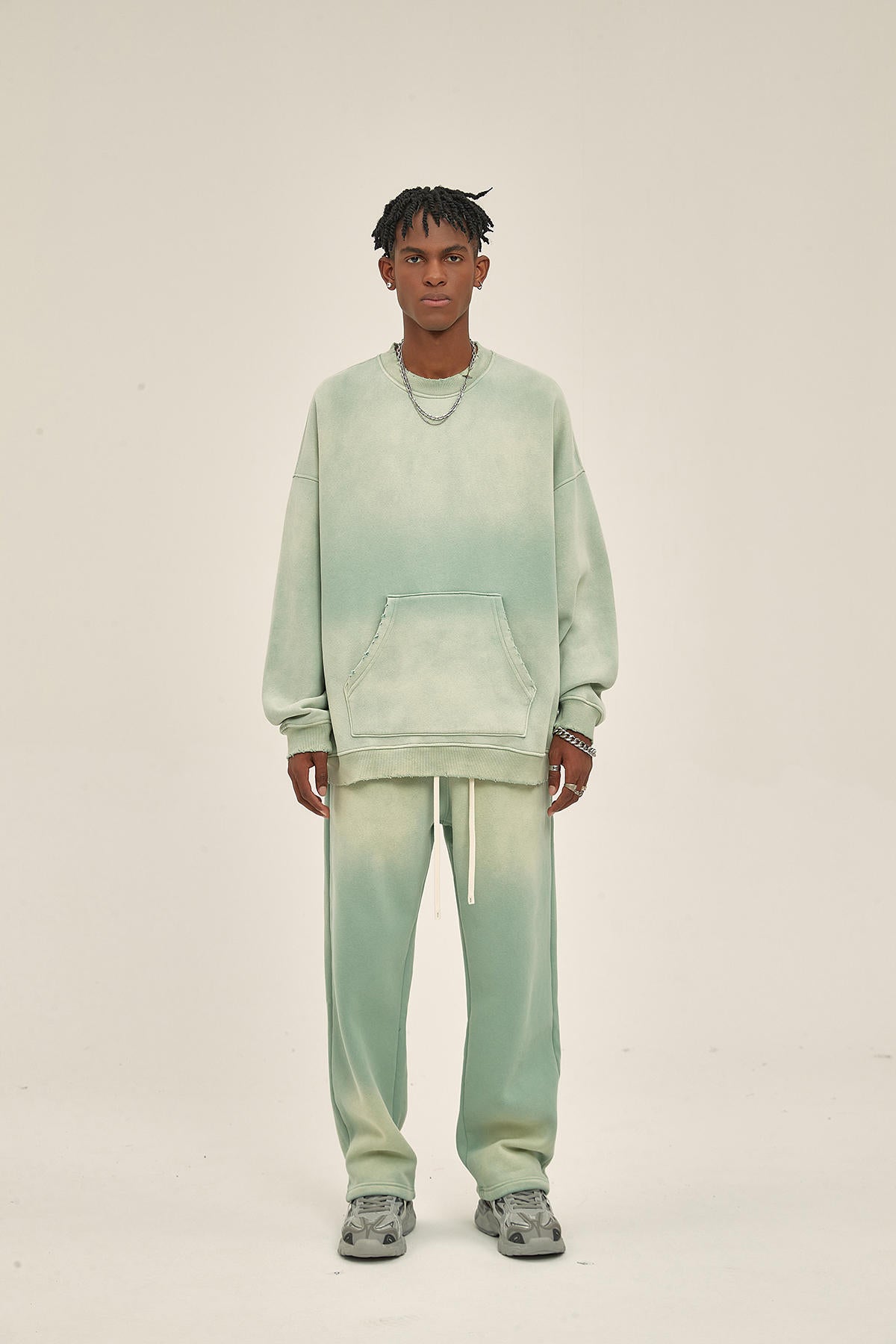 360G Dyed Distressed Men Sweatshirt