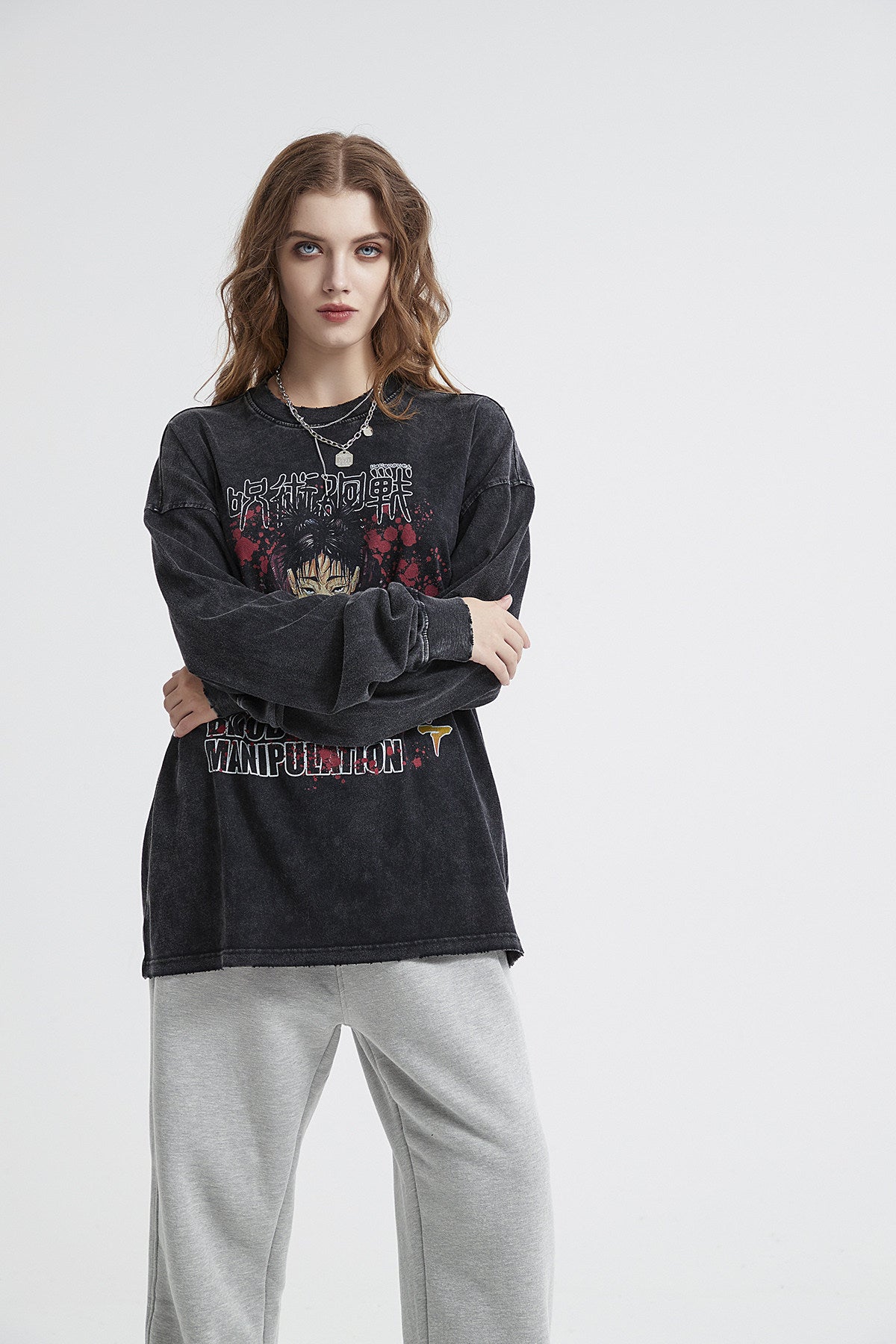Retro Print Women Long Sleeve T-Shirt
