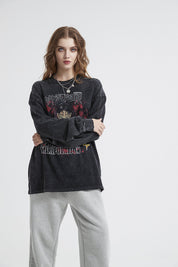 Retro Print Women Long Sleeve T-Shirt