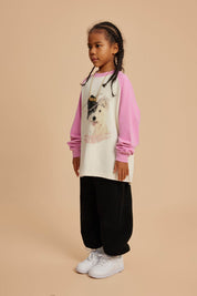 285G Printed Cotton Kids Long-Sleeved T-Shirt